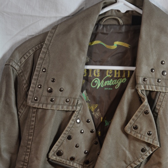 BIG CHILLVINTAGE REPRODUCTION faux Leather BOMBER JACKET SZ XL NWT - Picture 5 of 5